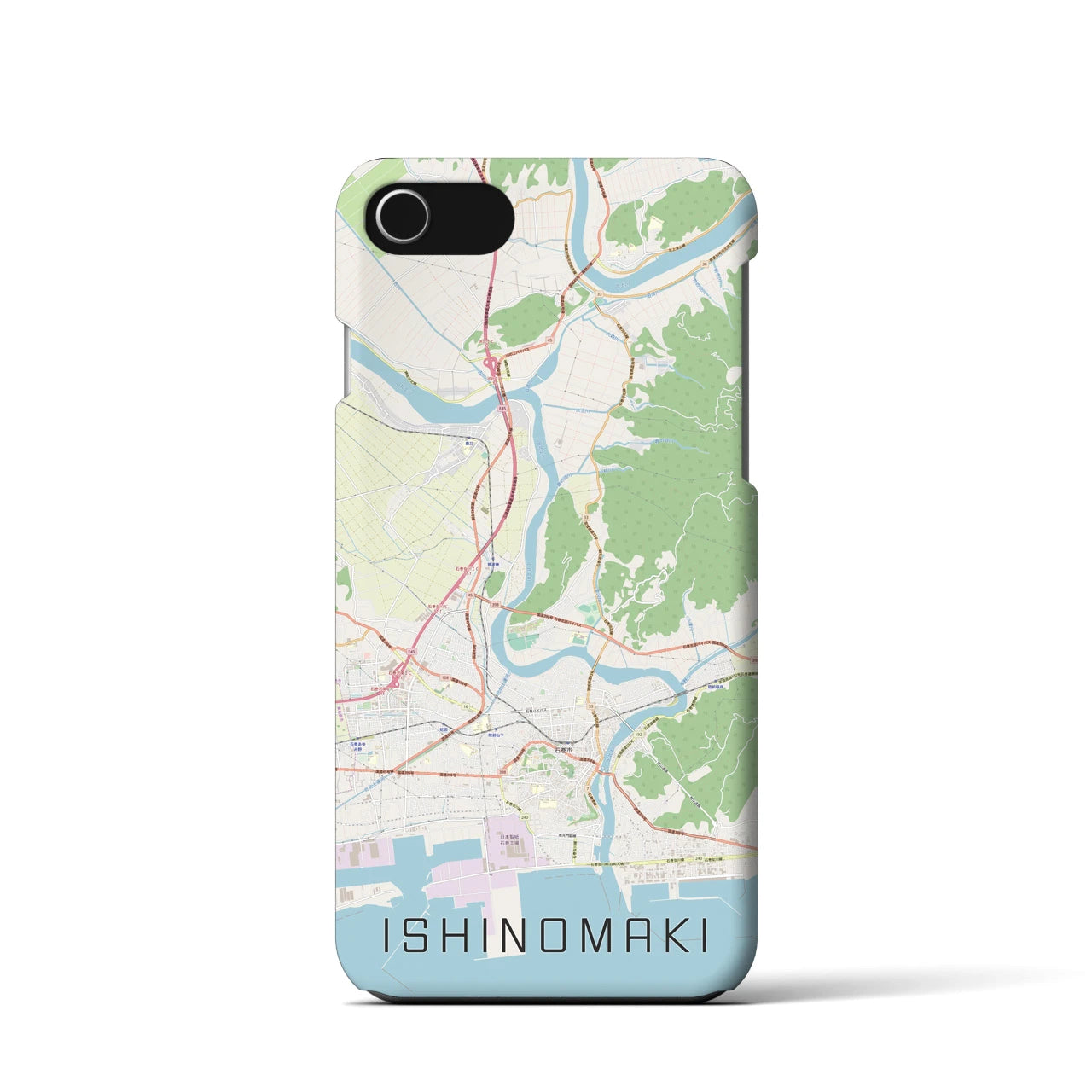 【石巻(宮城県)】地図柄iPhoneケース(バックカバータイプ)