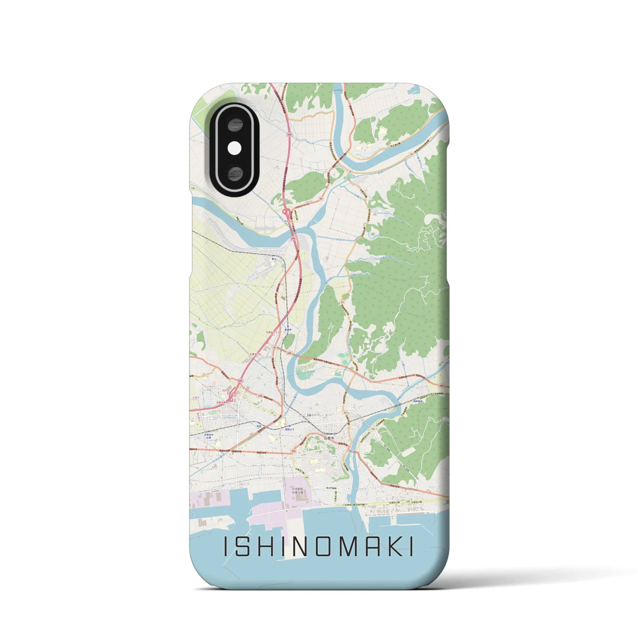 【石巻(宮城県)】地図柄iPhoneケース(バックカバータイプ)