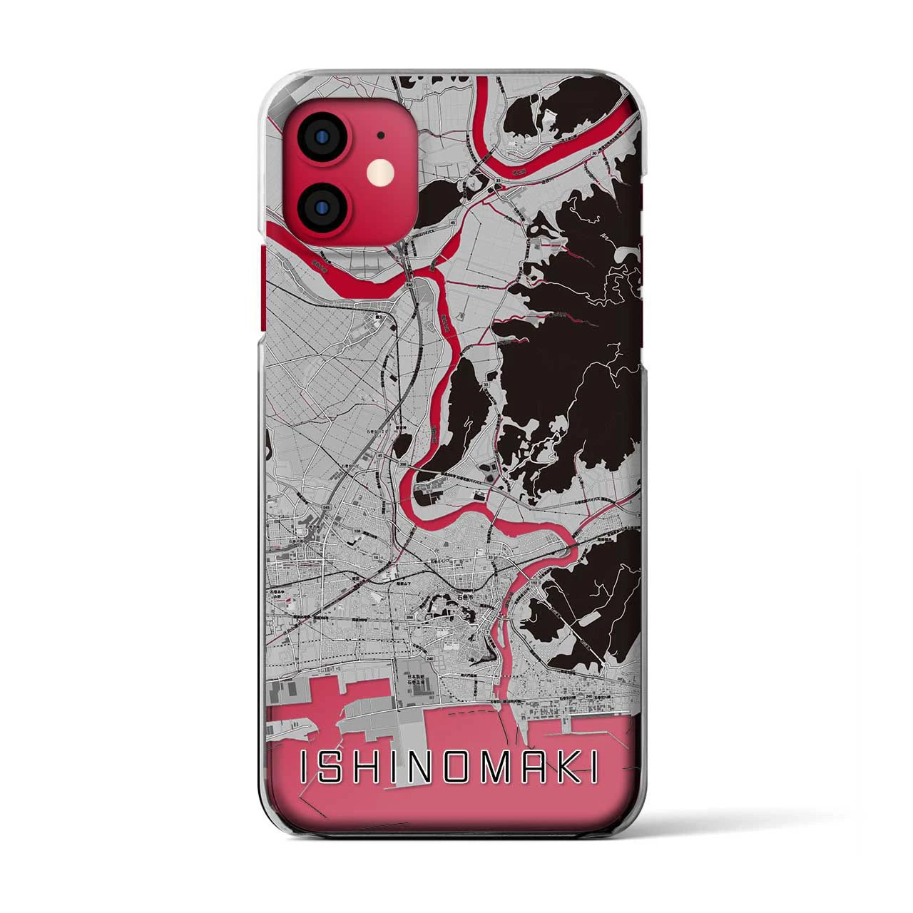 【石巻(宮城県)】地図柄iPhoneケース(クリアタイプ)