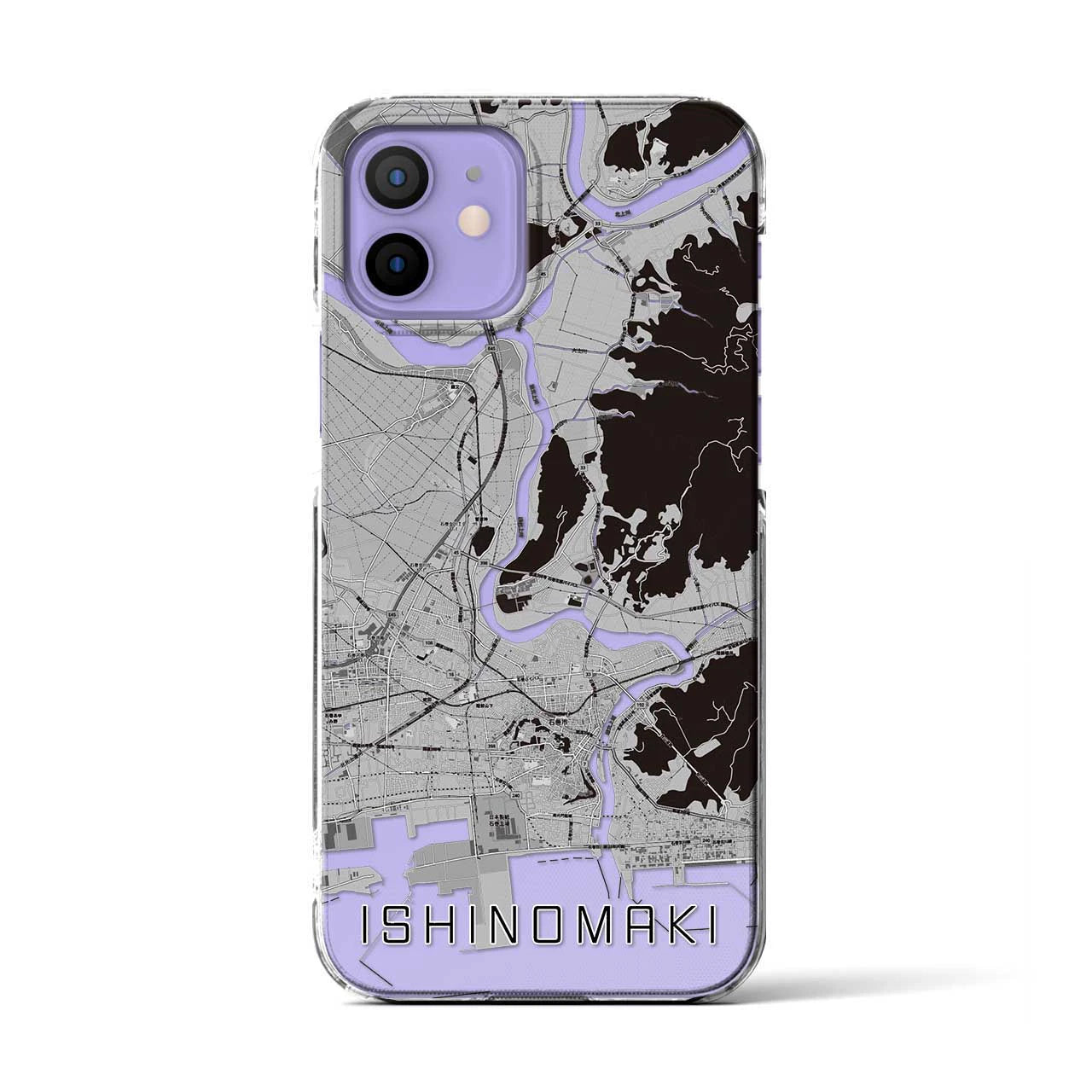 【石巻(宮城県)】地図柄iPhoneケース(クリアタイプ)