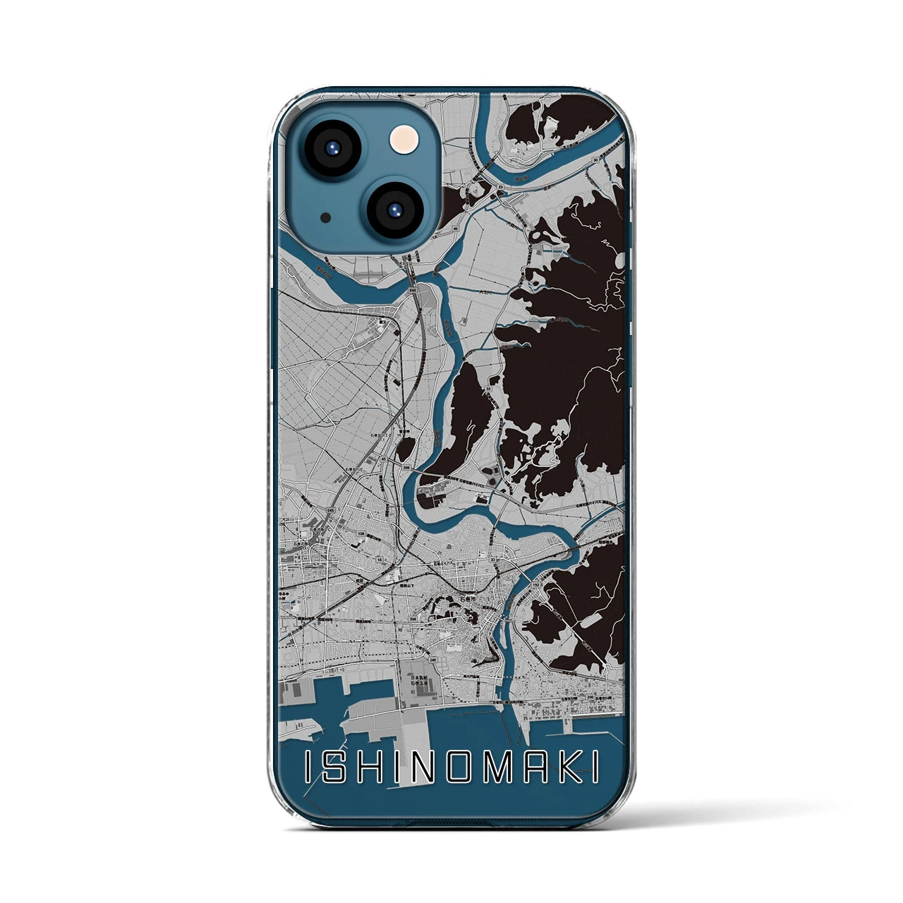 【石巻(宮城県)】地図柄iPhoneケース(クリアタイプ)