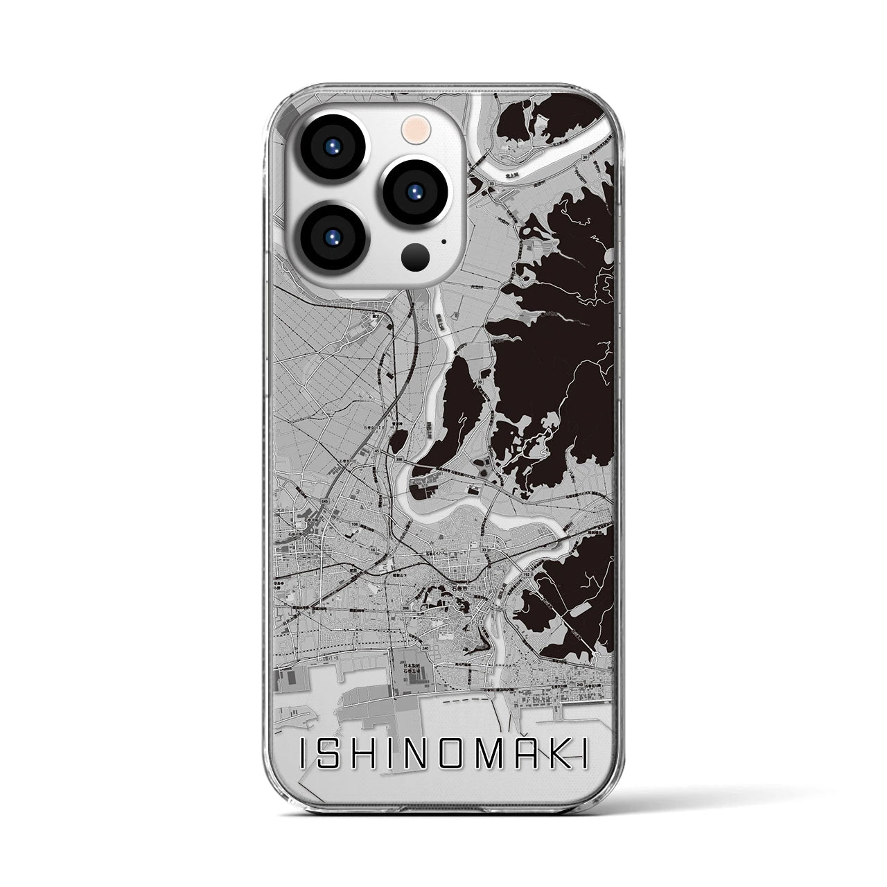 【石巻(宮城県)】地図柄iPhoneケース(クリアタイプ)