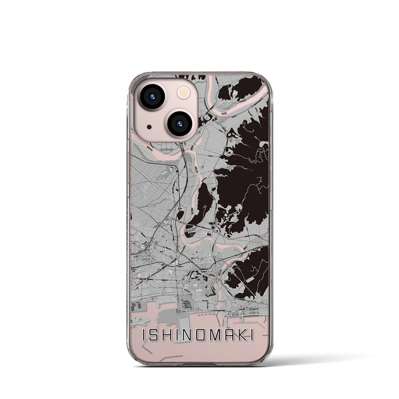 【石巻(宮城県)】地図柄iPhoneケース(クリアタイプ)