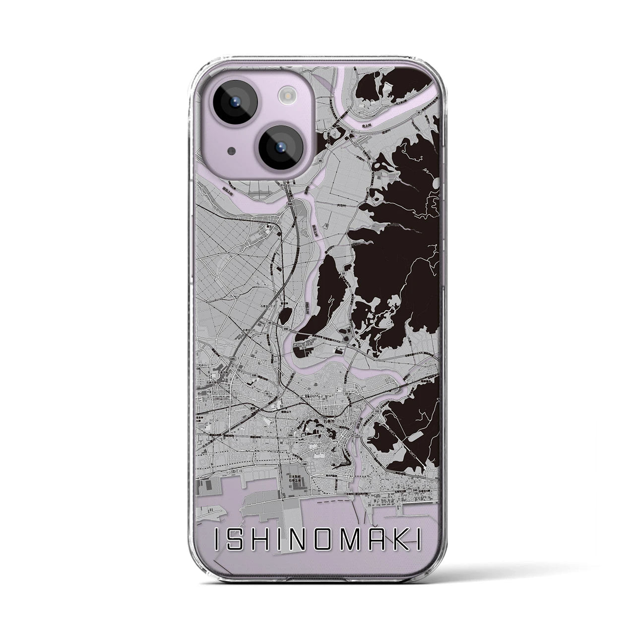 【石巻(宮城県)】地図柄iPhoneケース(クリアタイプ)