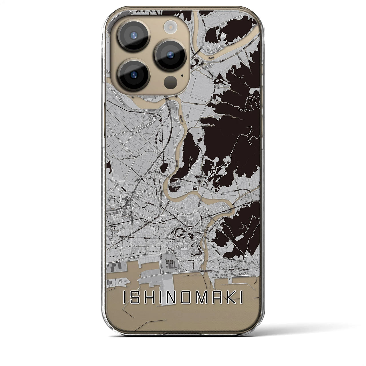 【石巻(宮城県)】地図柄iPhoneケース(クリアタイプ)