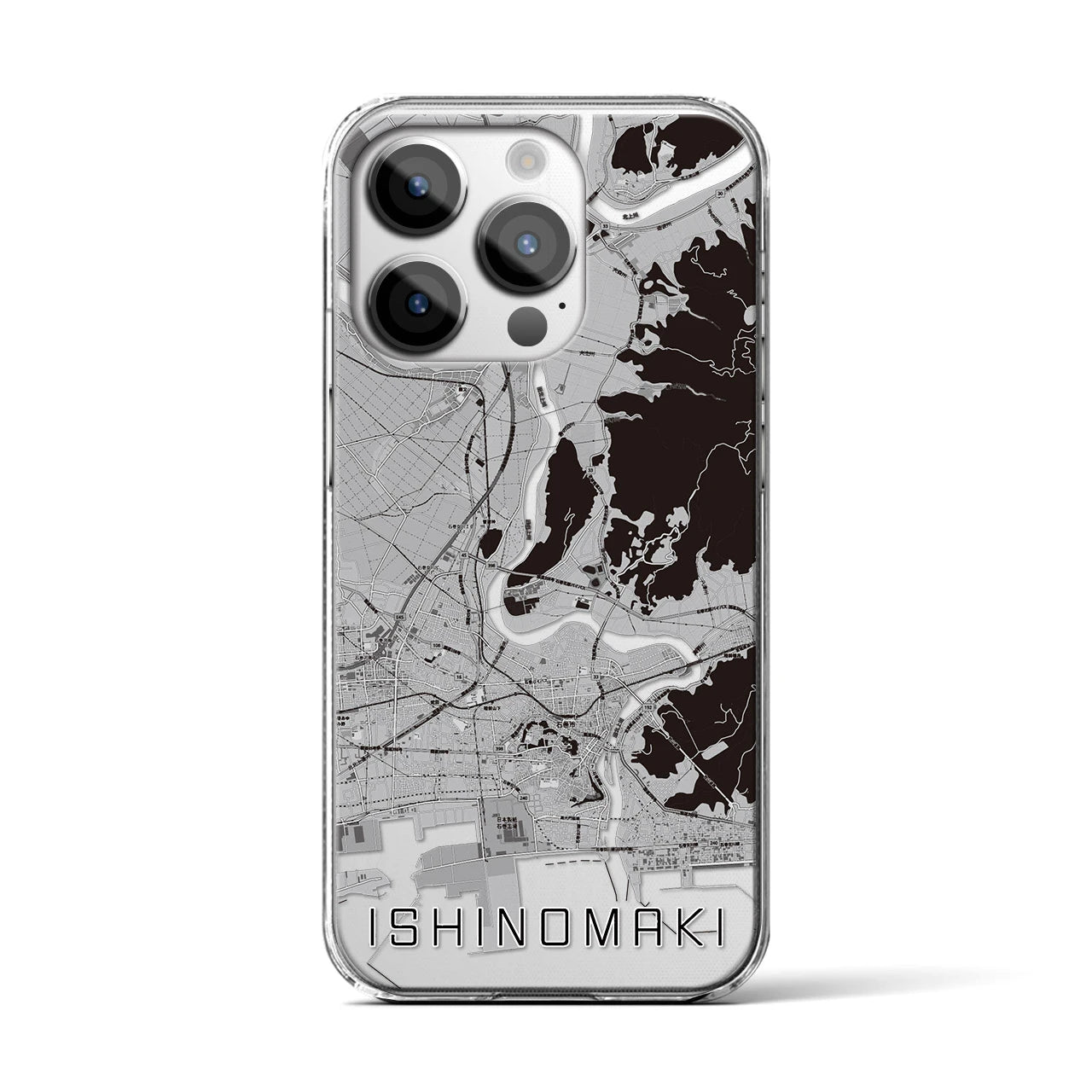 【石巻(宮城県)】地図柄iPhoneケース(クリアタイプ)