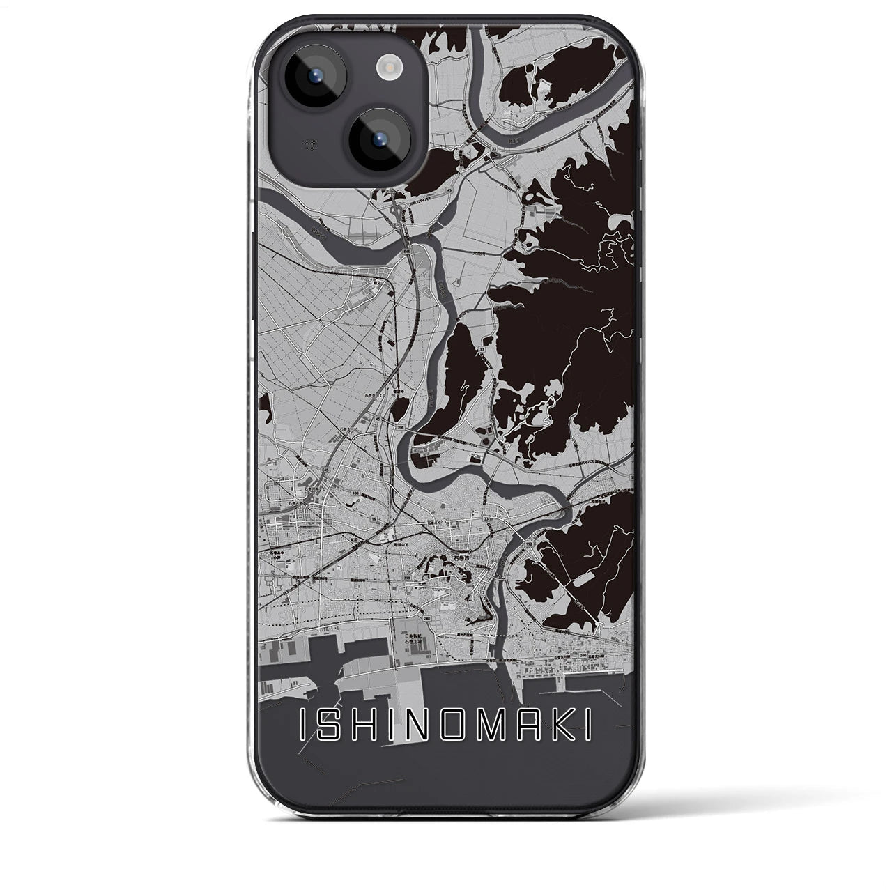 【石巻(宮城県)】地図柄iPhoneケース(クリアタイプ)