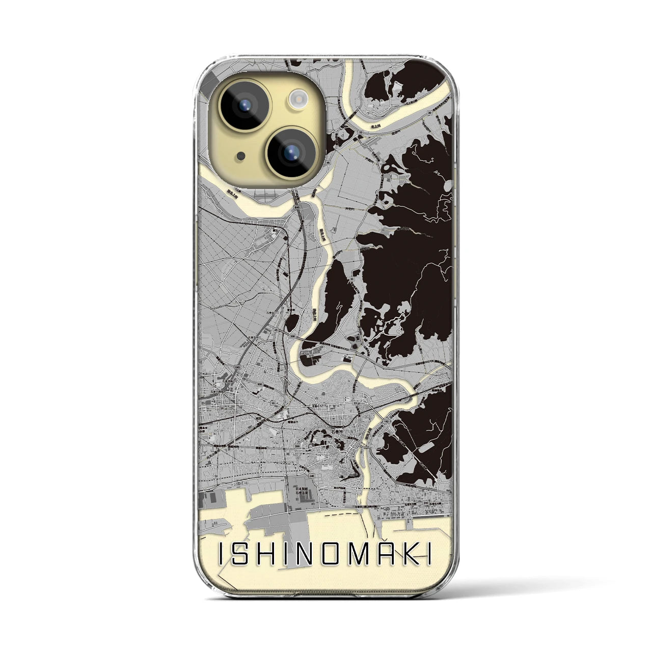 【石巻(宮城県)】地図柄iPhoneケース(クリアタイプ)