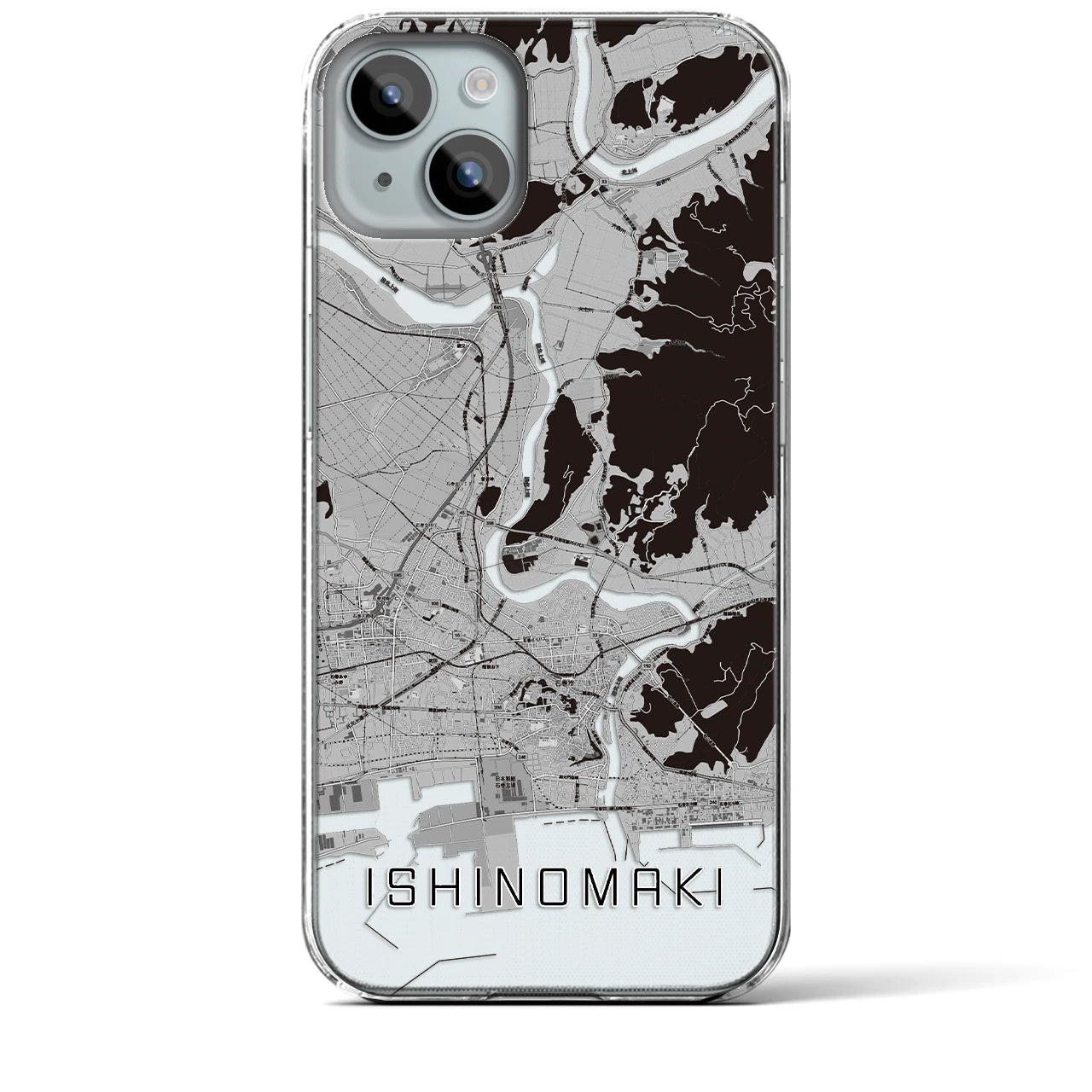 【石巻(宮城県)】地図柄iPhoneケース(クリアタイプ)