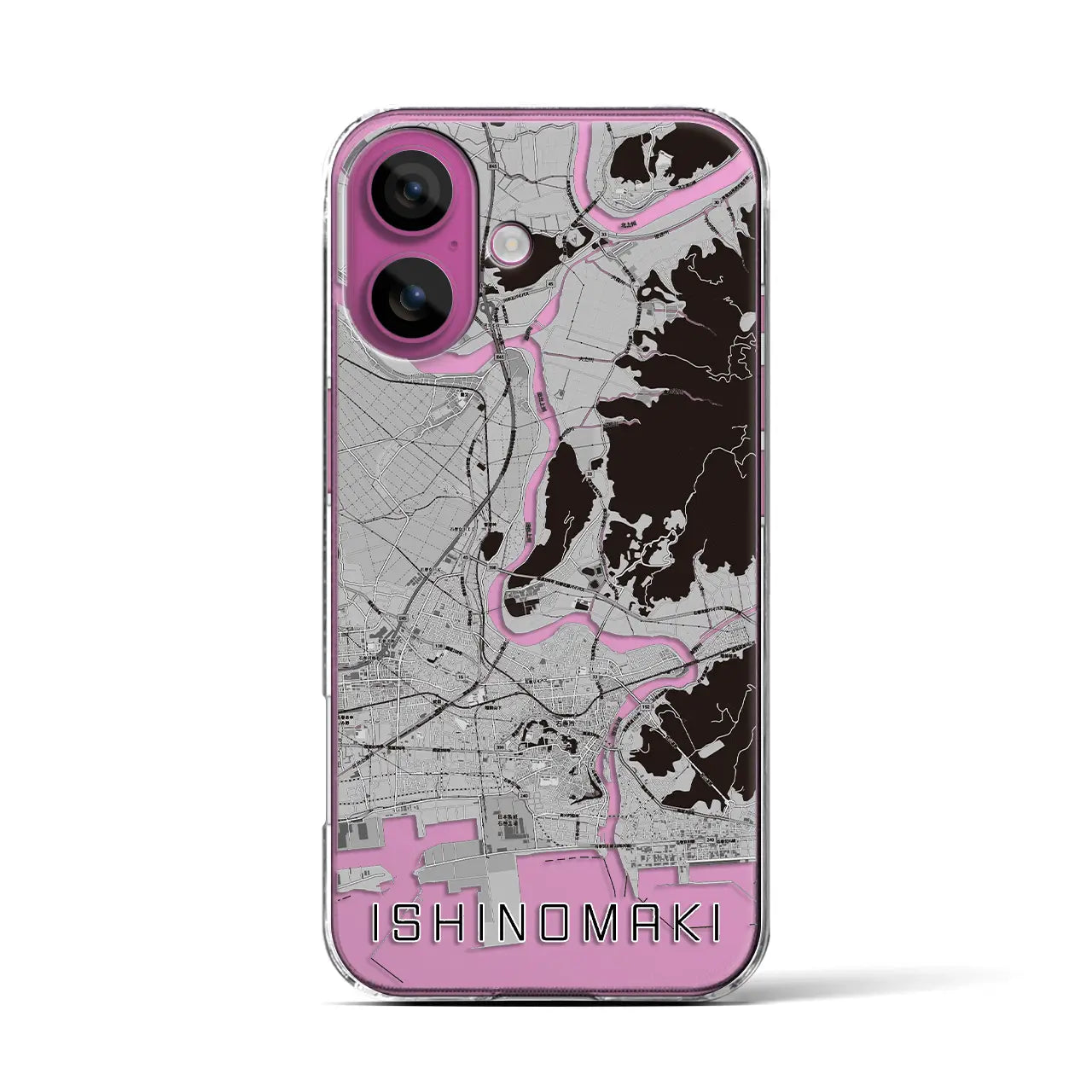 【石巻(宮城県)】地図柄iPhoneケース(クリアタイプ)