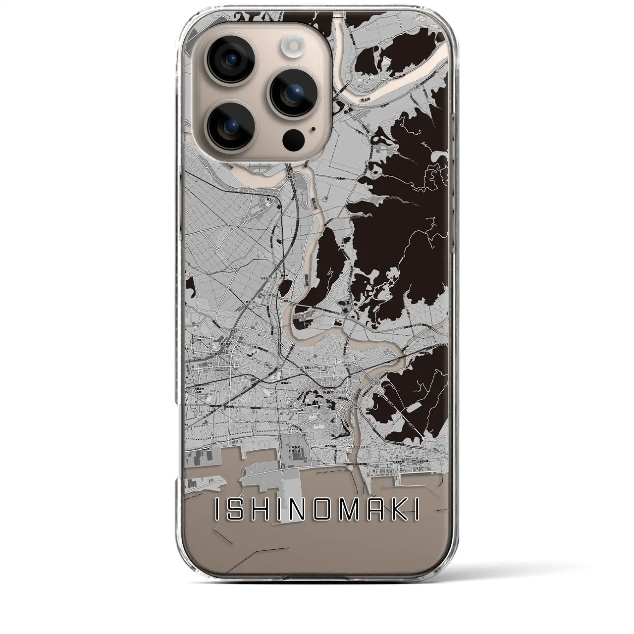 【石巻(宮城県)】地図柄iPhoneケース(クリアタイプ)