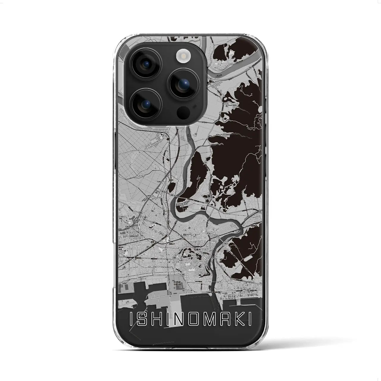 【石巻(宮城県)】地図柄iPhoneケース(クリアタイプ)