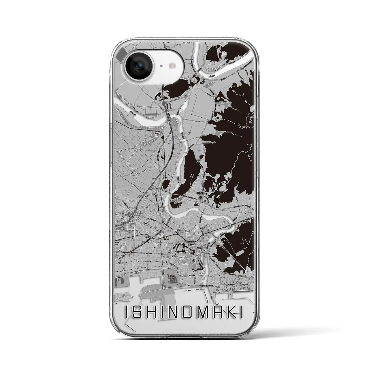 【石巻(宮城県)】地図柄iPhoneケース(クリアタイプ)