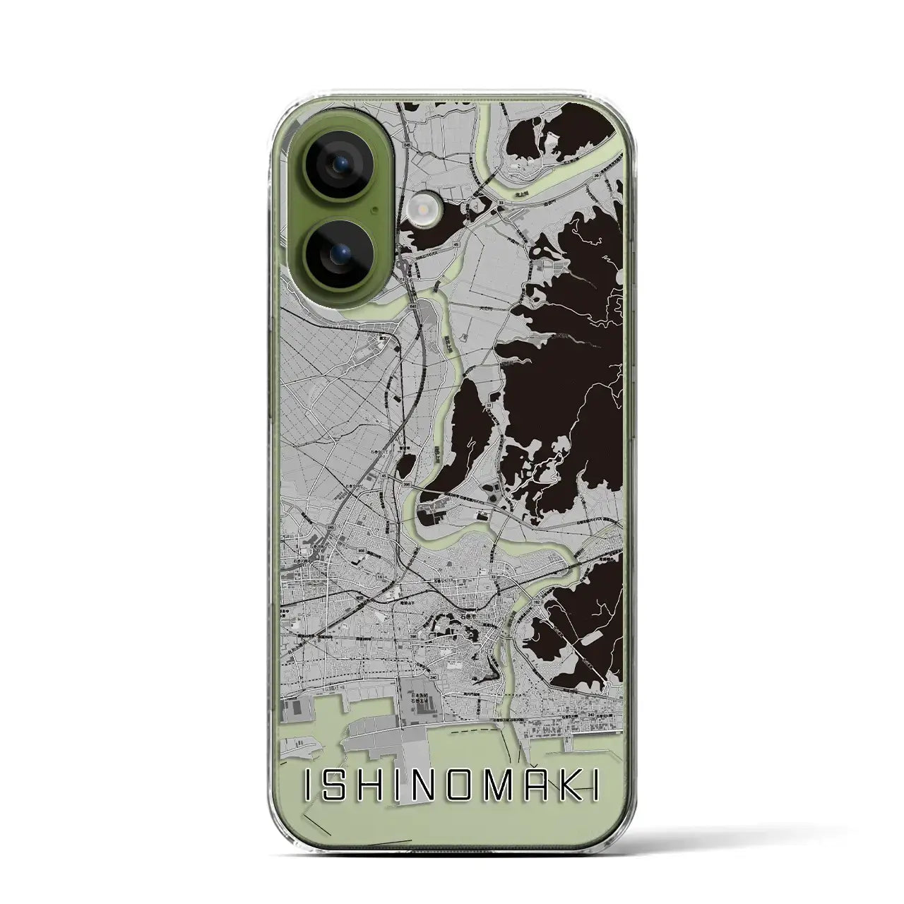 【石巻(宮城県)】地図柄iPhoneケース(クリアタイプ)