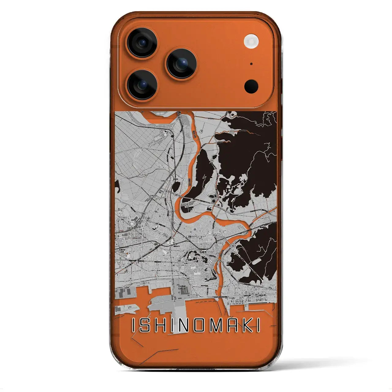 【石巻(宮城県)】地図柄iPhoneケース(クリアタイプ)