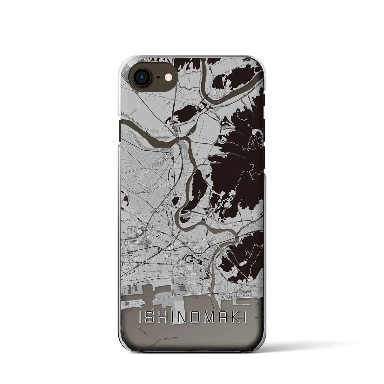 【石巻(宮城県)】地図柄iPhoneケース(クリアタイプ)