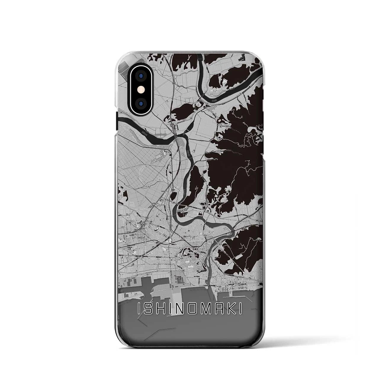【石巻(宮城県)】地図柄iPhoneケース(クリアタイプ)