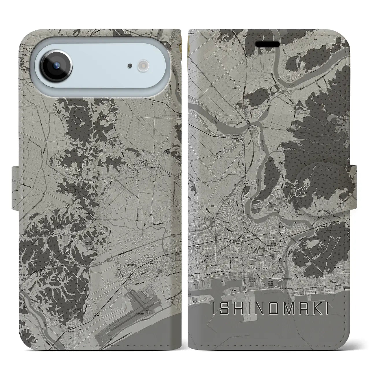 【石巻(宮城県)】地図柄iPhoneケース(手帳タイプ)