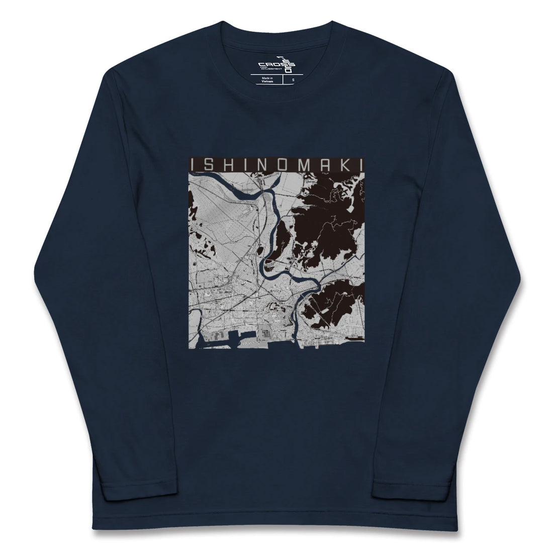 【石巻(宮城県)】地図柄ロングスリーブTシャツ