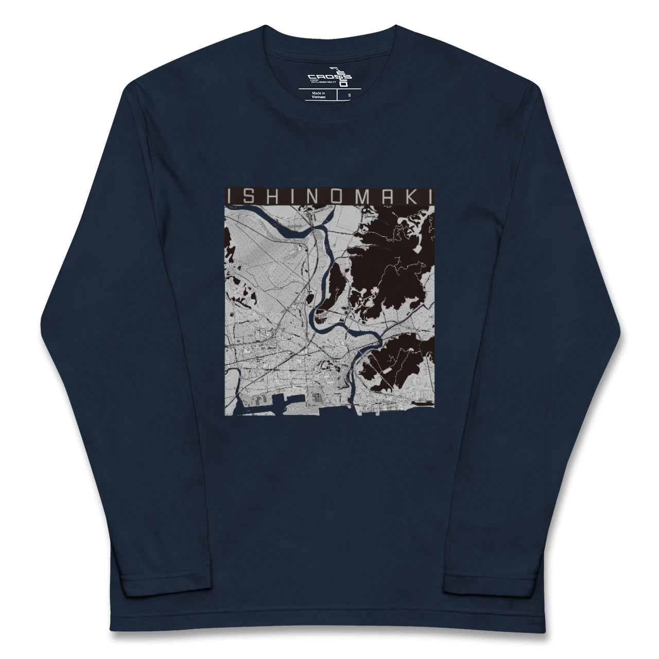 【石巻(宮城県)】地図柄ロングスリーブTシャツ