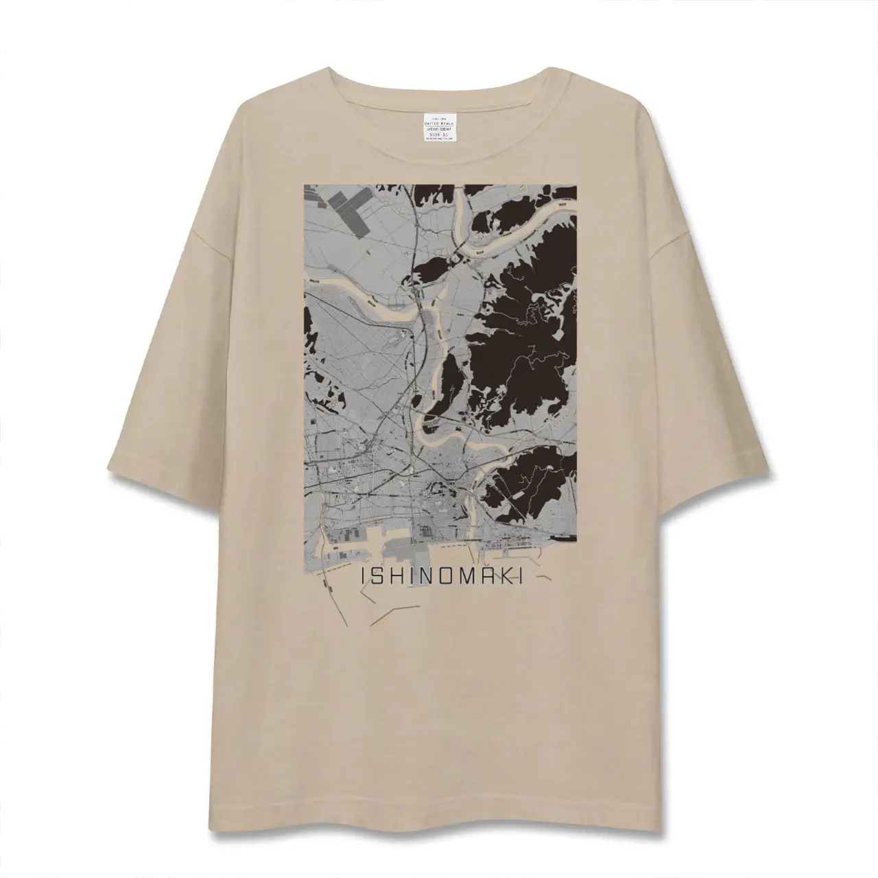 【石巻(宮城県)】地図柄ビッグシルエットTシャツ