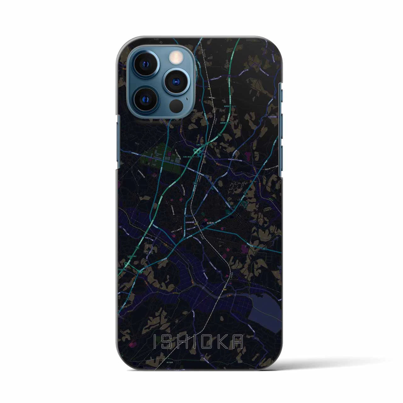 【石岡(茨城県)】地図柄iPhoneケース(バックカバータイプ)