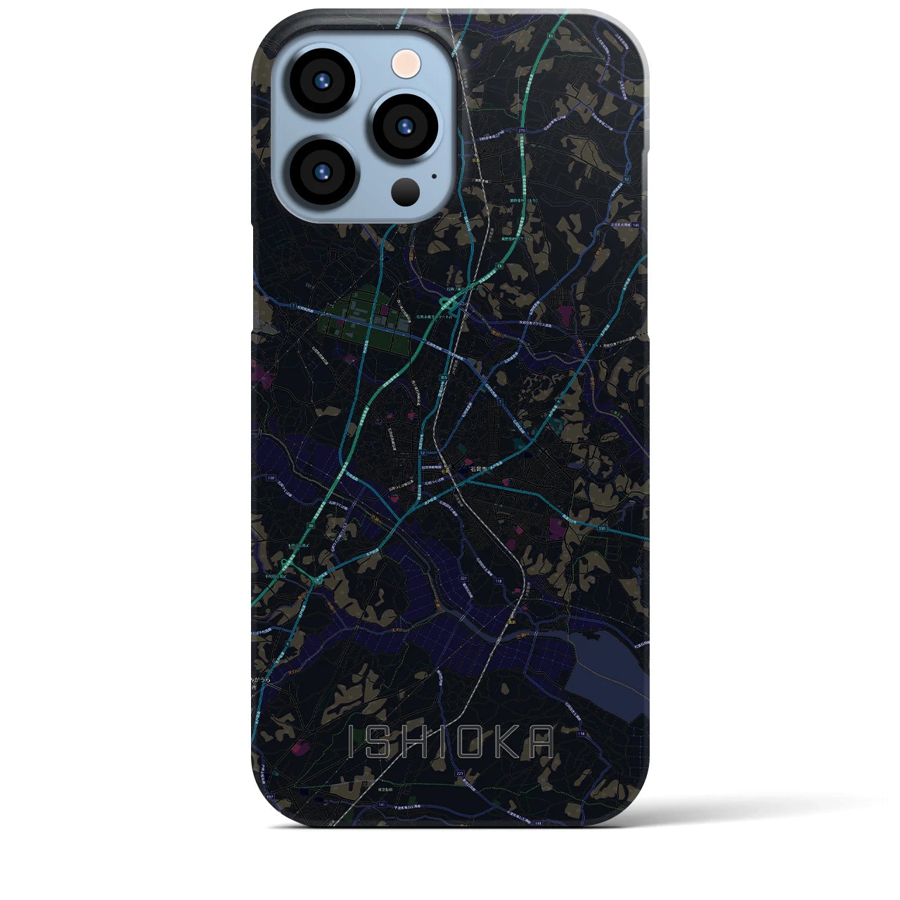【石岡(茨城県)】地図柄iPhoneケース(バックカバータイプ)