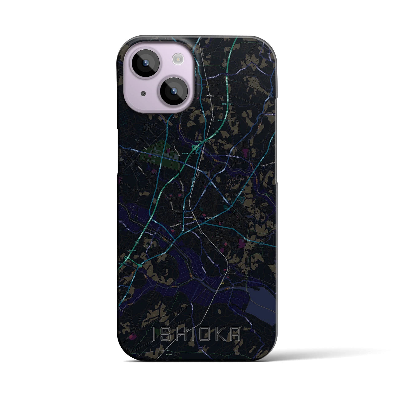【石岡(茨城県)】地図柄iPhoneケース(バックカバータイプ)