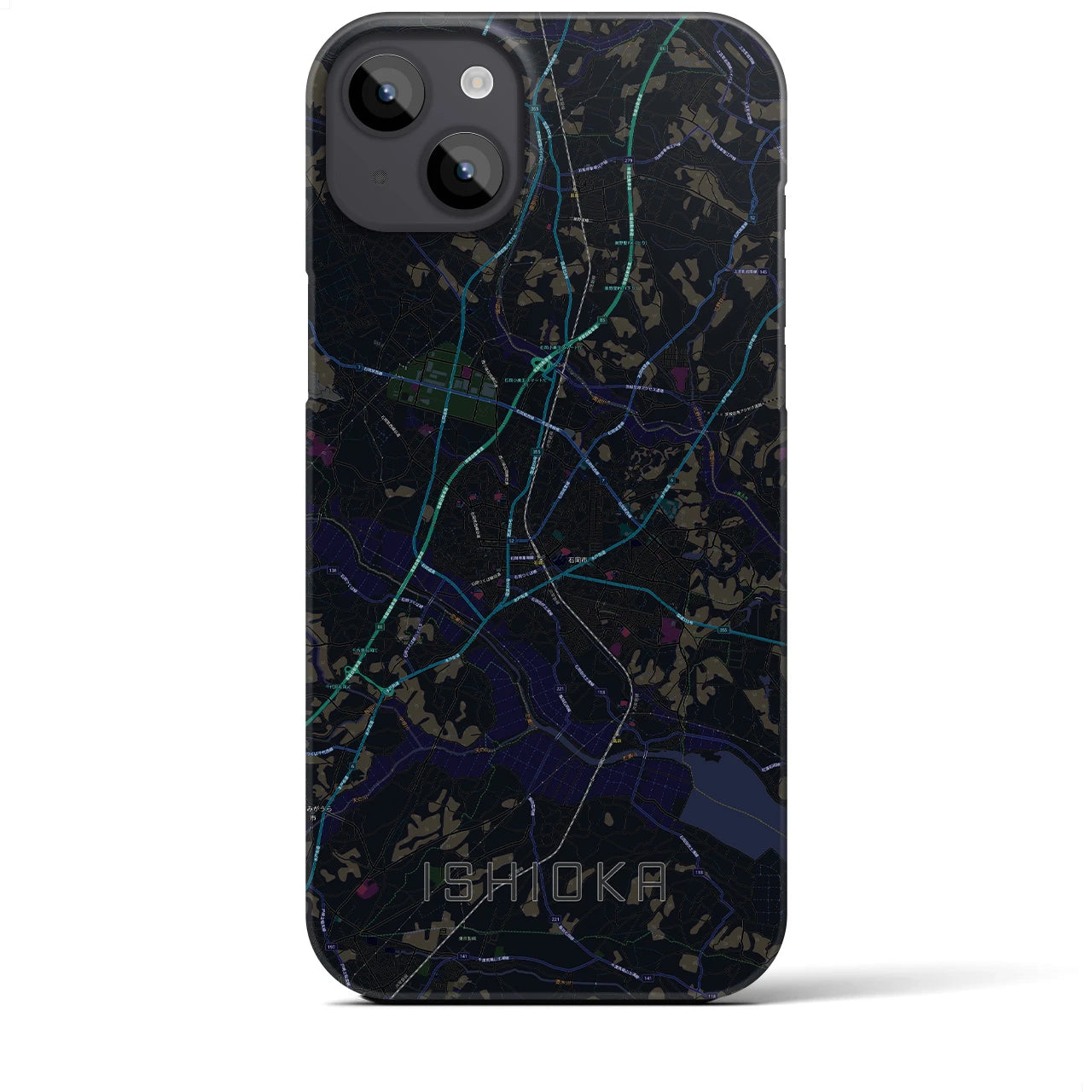 【石岡(茨城県)】地図柄iPhoneケース(バックカバータイプ)