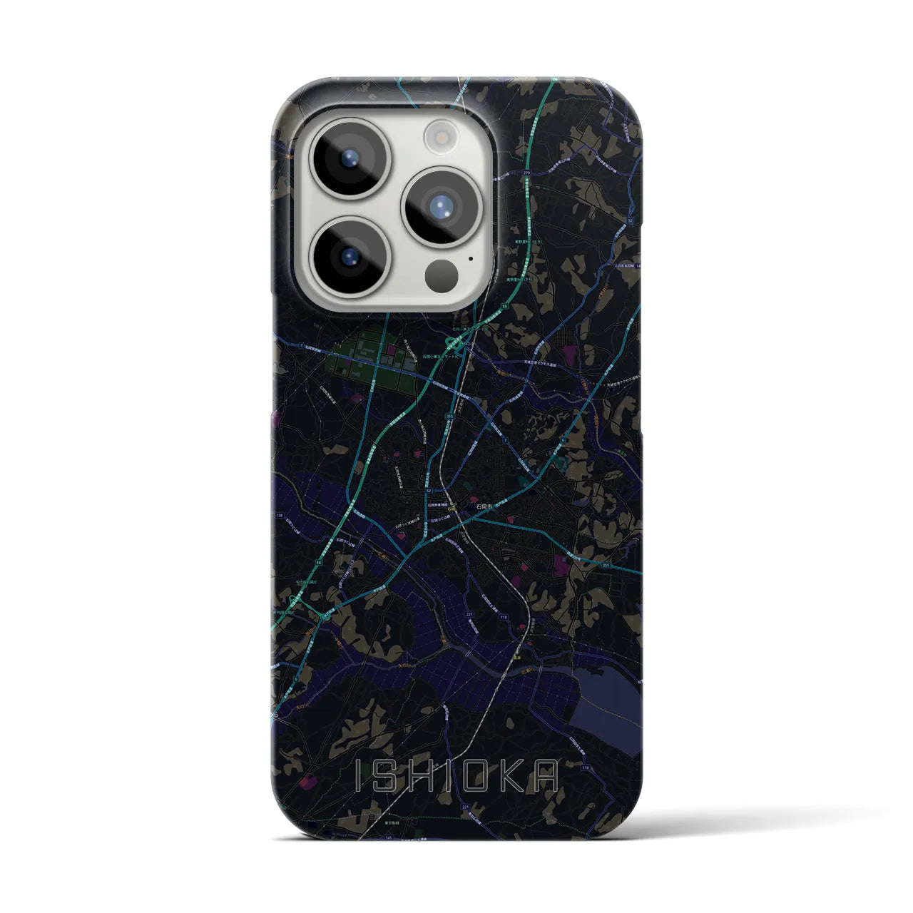 【石岡(茨城県)】地図柄iPhoneケース(バックカバータイプ)