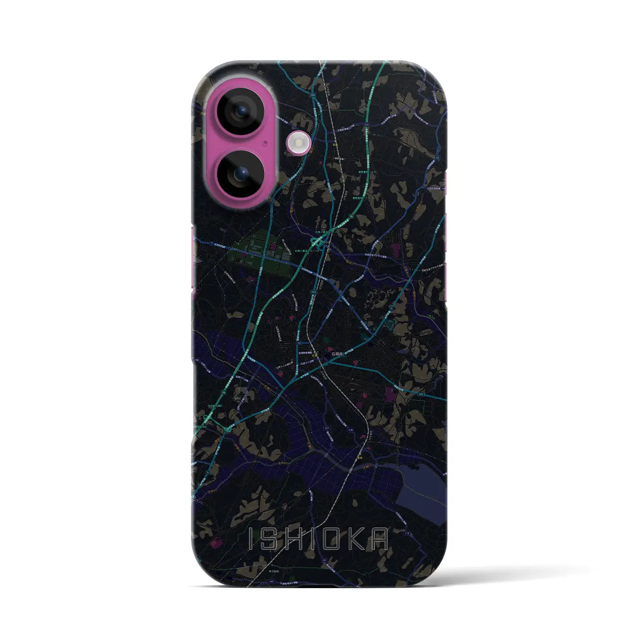 【石岡(茨城県)】地図柄iPhoneケース(バックカバータイプ)
