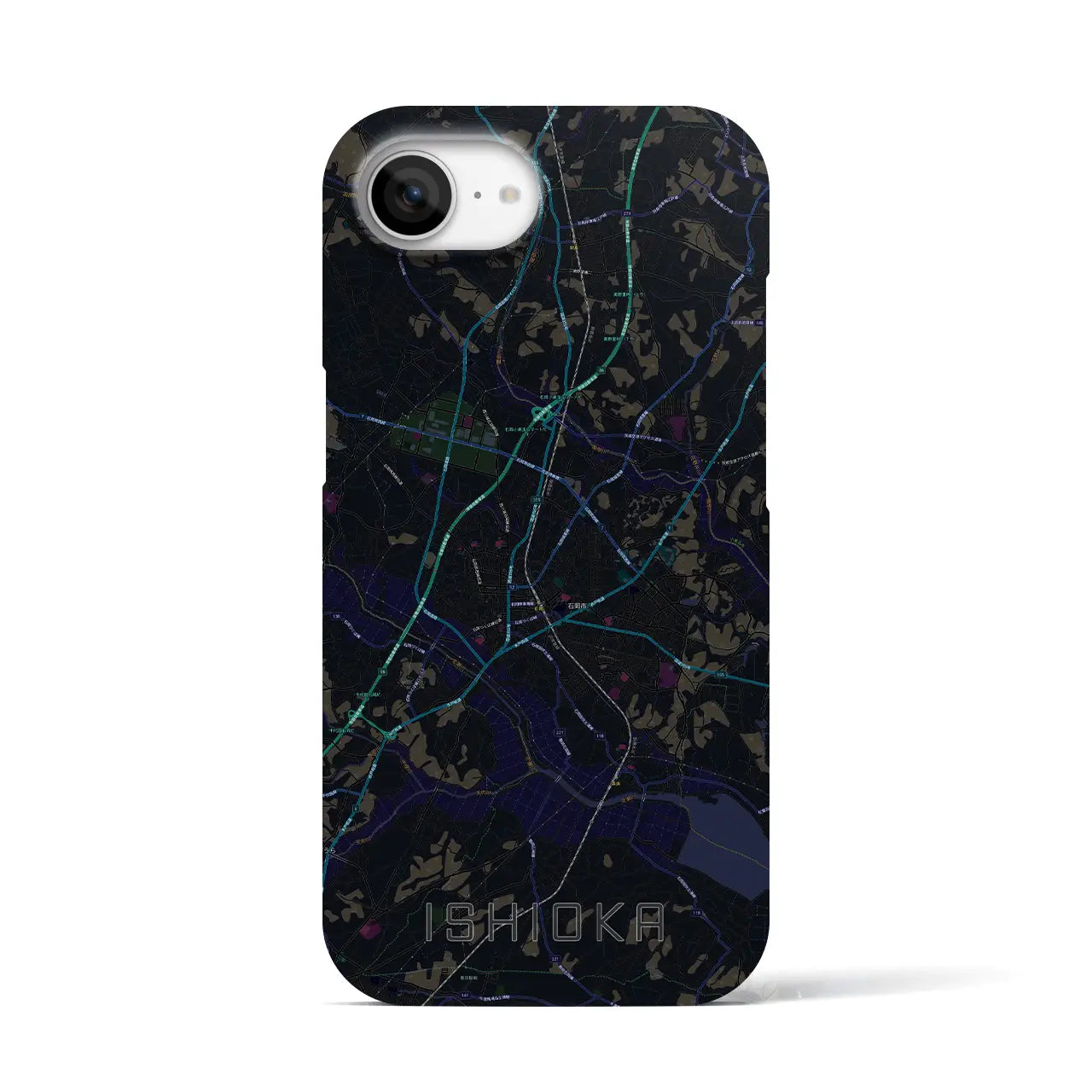 【石岡(茨城県)】地図柄iPhoneケース(バックカバータイプ)