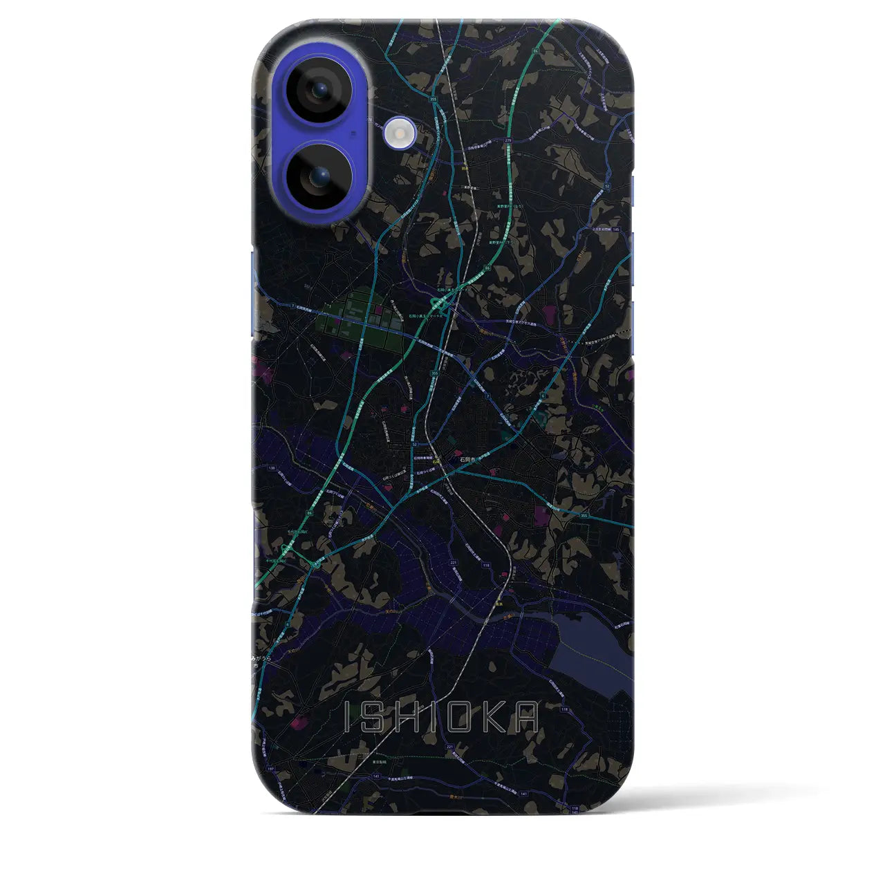 【石岡(茨城県)】地図柄iPhoneケース(バックカバータイプ)