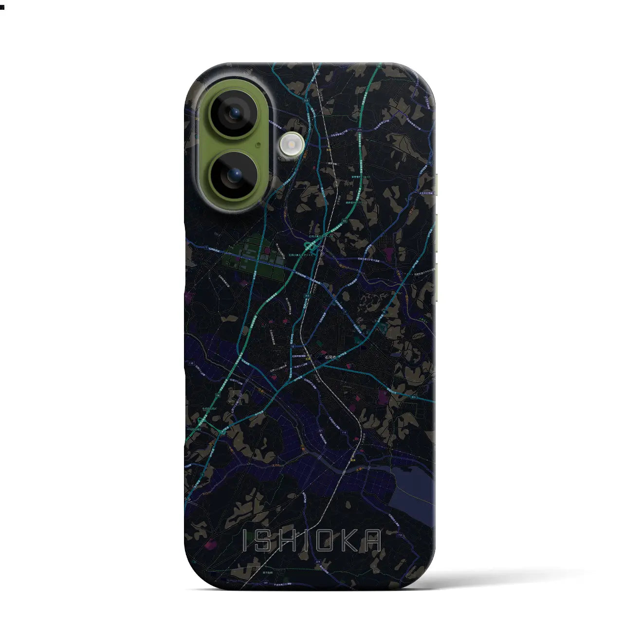 【石岡(茨城県)】地図柄iPhoneケース(バックカバータイプ)