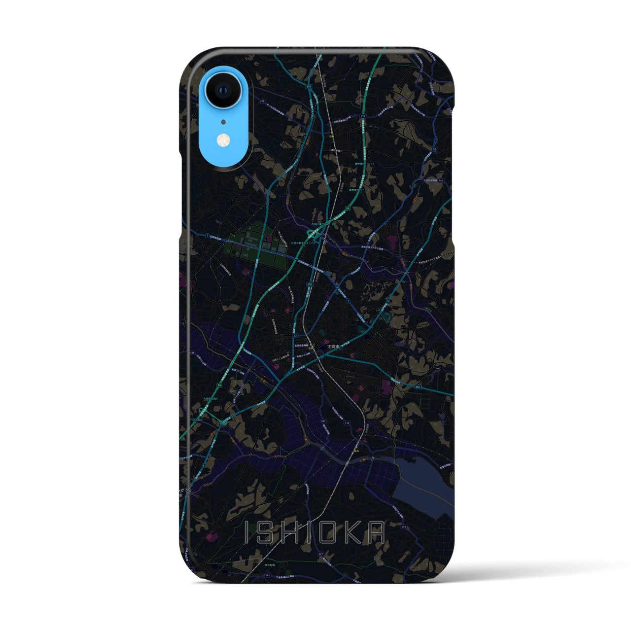【石岡(茨城県)】地図柄iPhoneケース(バックカバータイプ)