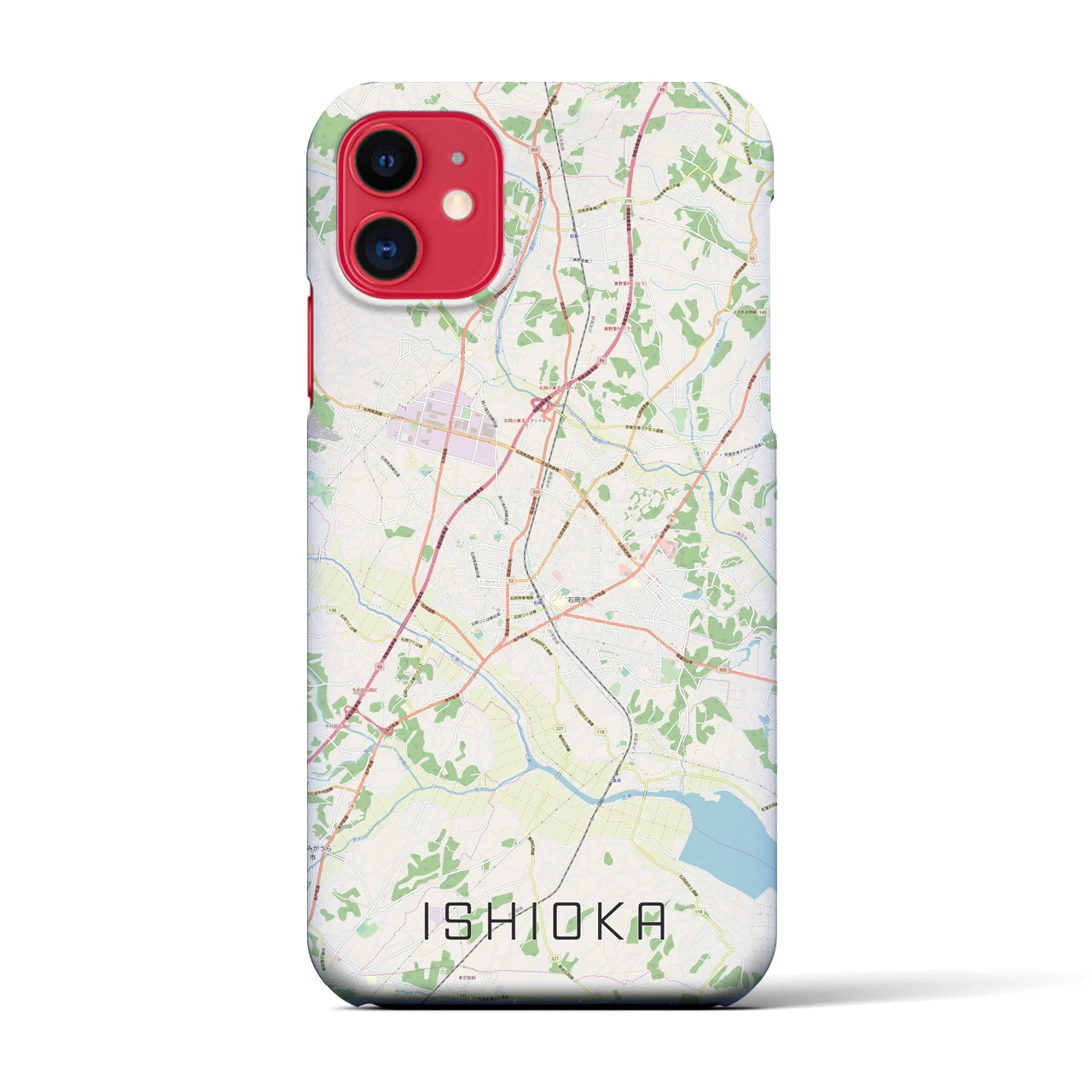 【石岡(茨城県)】地図柄iPhoneケース(バックカバータイプ)