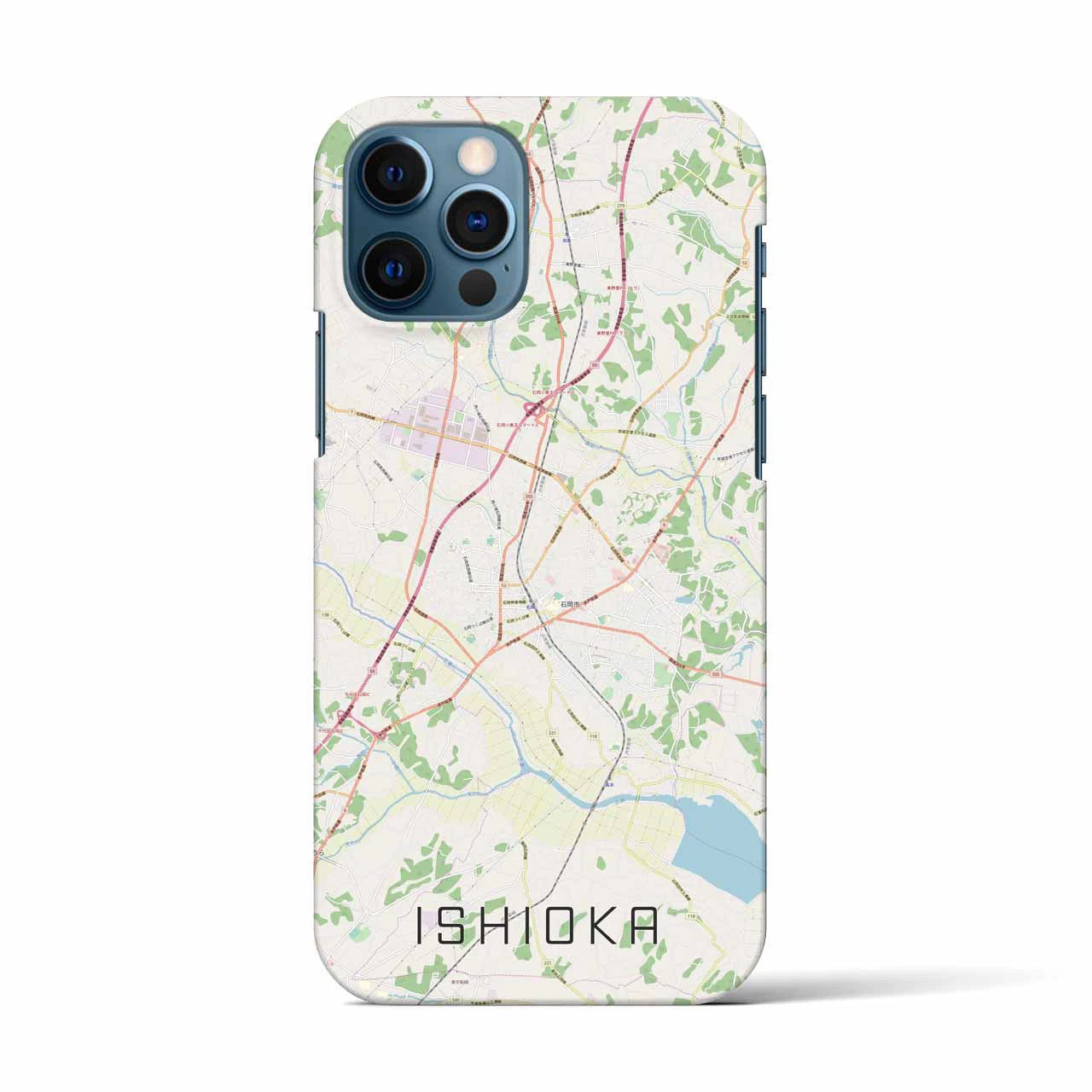 【石岡(茨城県)】地図柄iPhoneケース(バックカバータイプ)