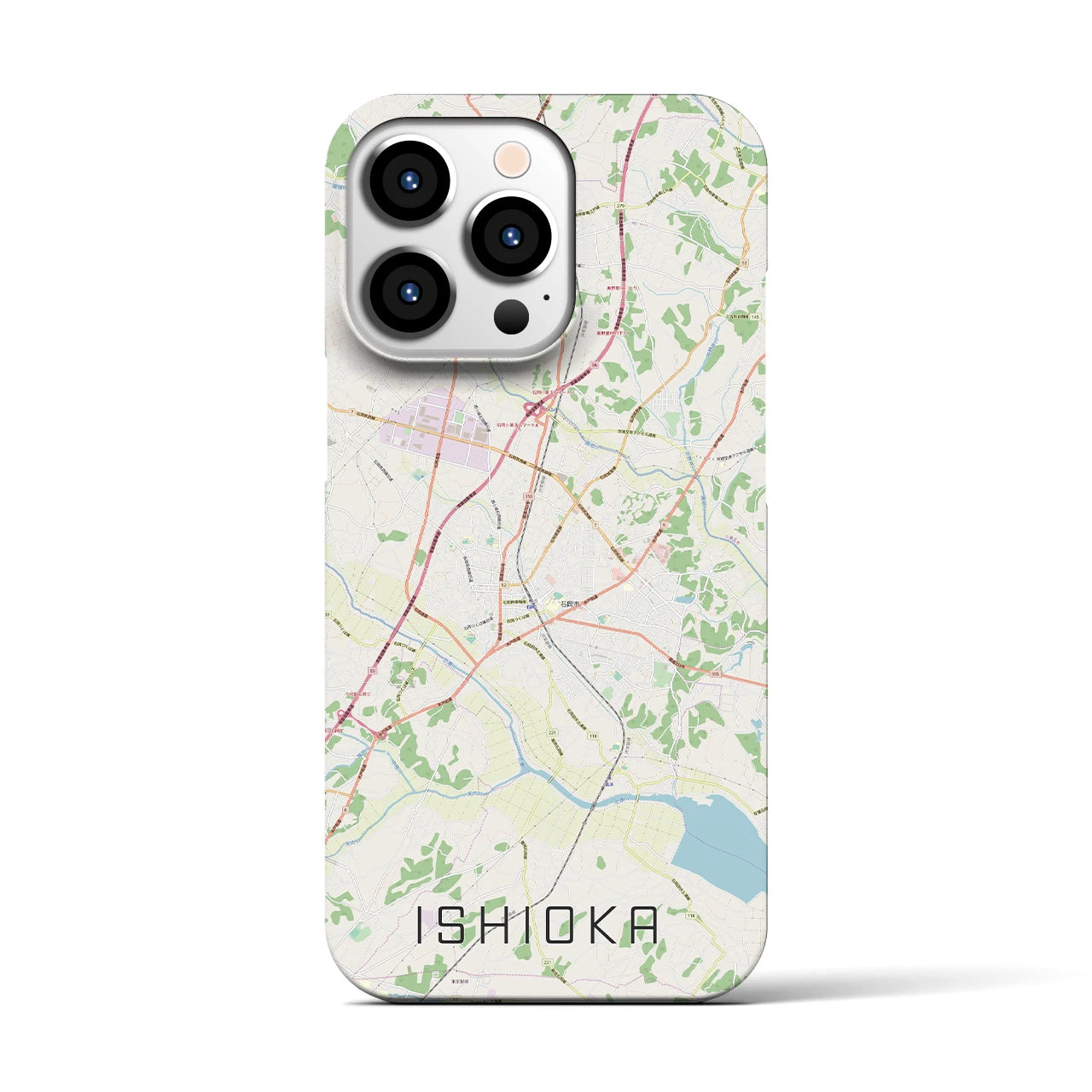 【石岡(茨城県)】地図柄iPhoneケース(バックカバータイプ)