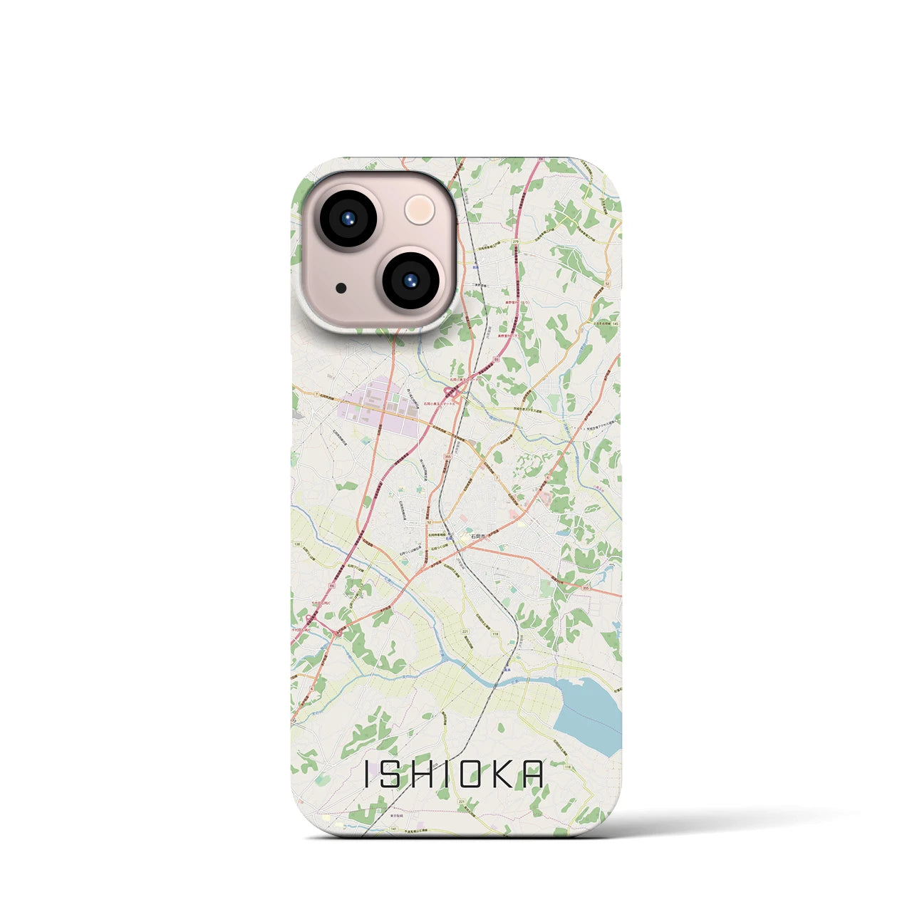 【石岡(茨城県)】地図柄iPhoneケース(バックカバータイプ)