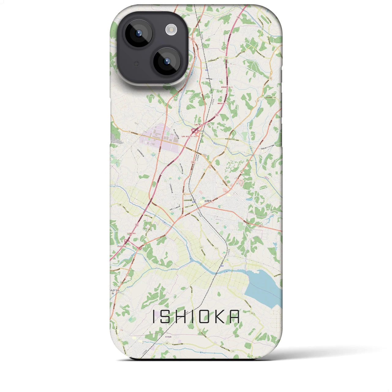 【石岡(茨城県)】地図柄iPhoneケース(バックカバータイプ)