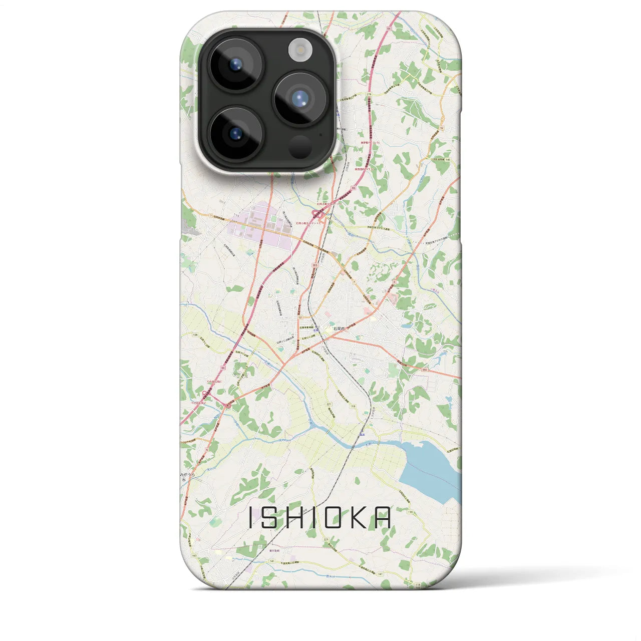 【石岡(茨城県)】地図柄iPhoneケース(バックカバータイプ)