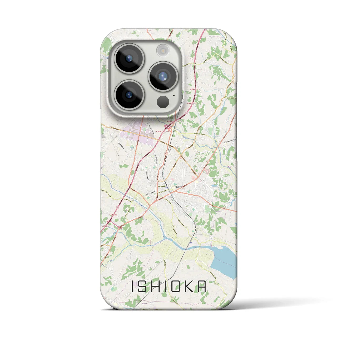 【石岡(茨城県)】地図柄iPhoneケース(バックカバータイプ)