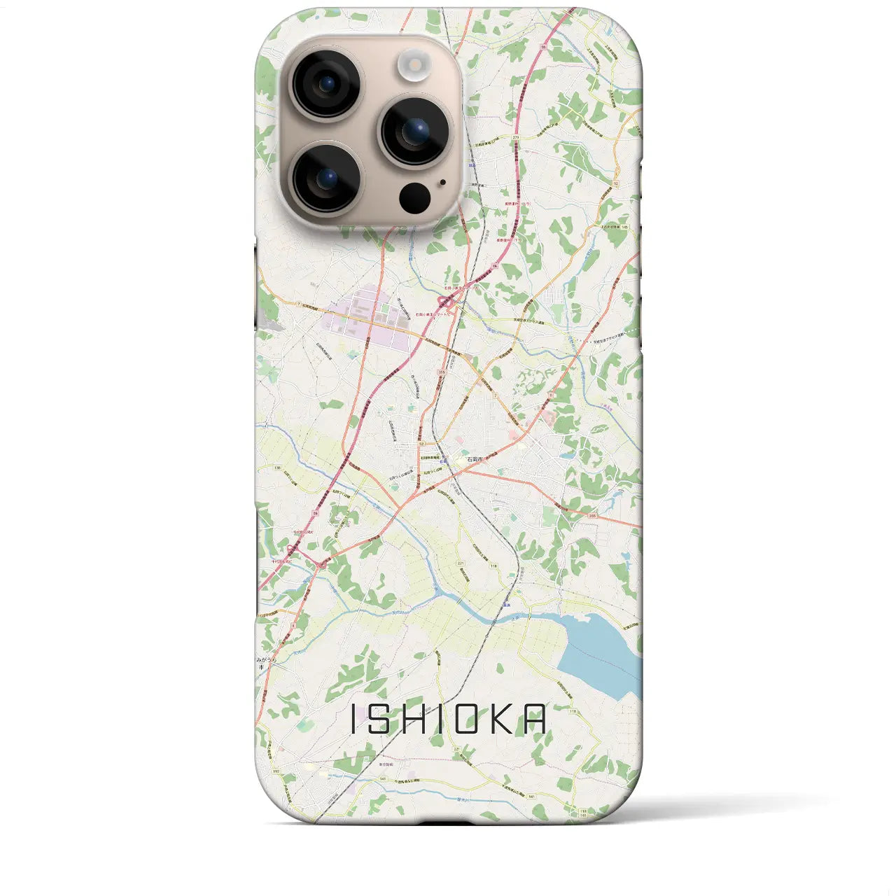 【石岡(茨城県)】地図柄iPhoneケース(バックカバータイプ)