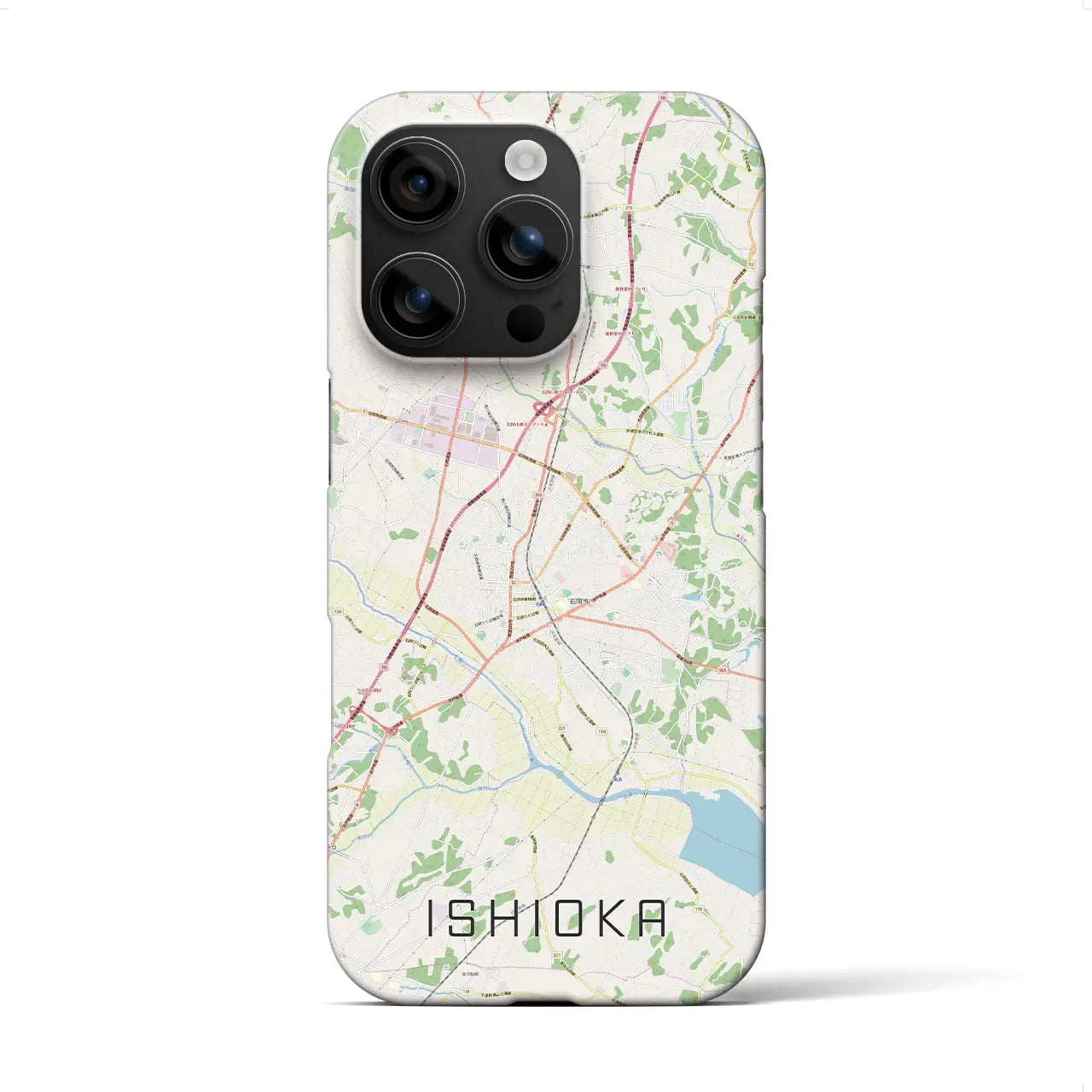 【石岡(茨城県)】地図柄iPhoneケース(バックカバータイプ)