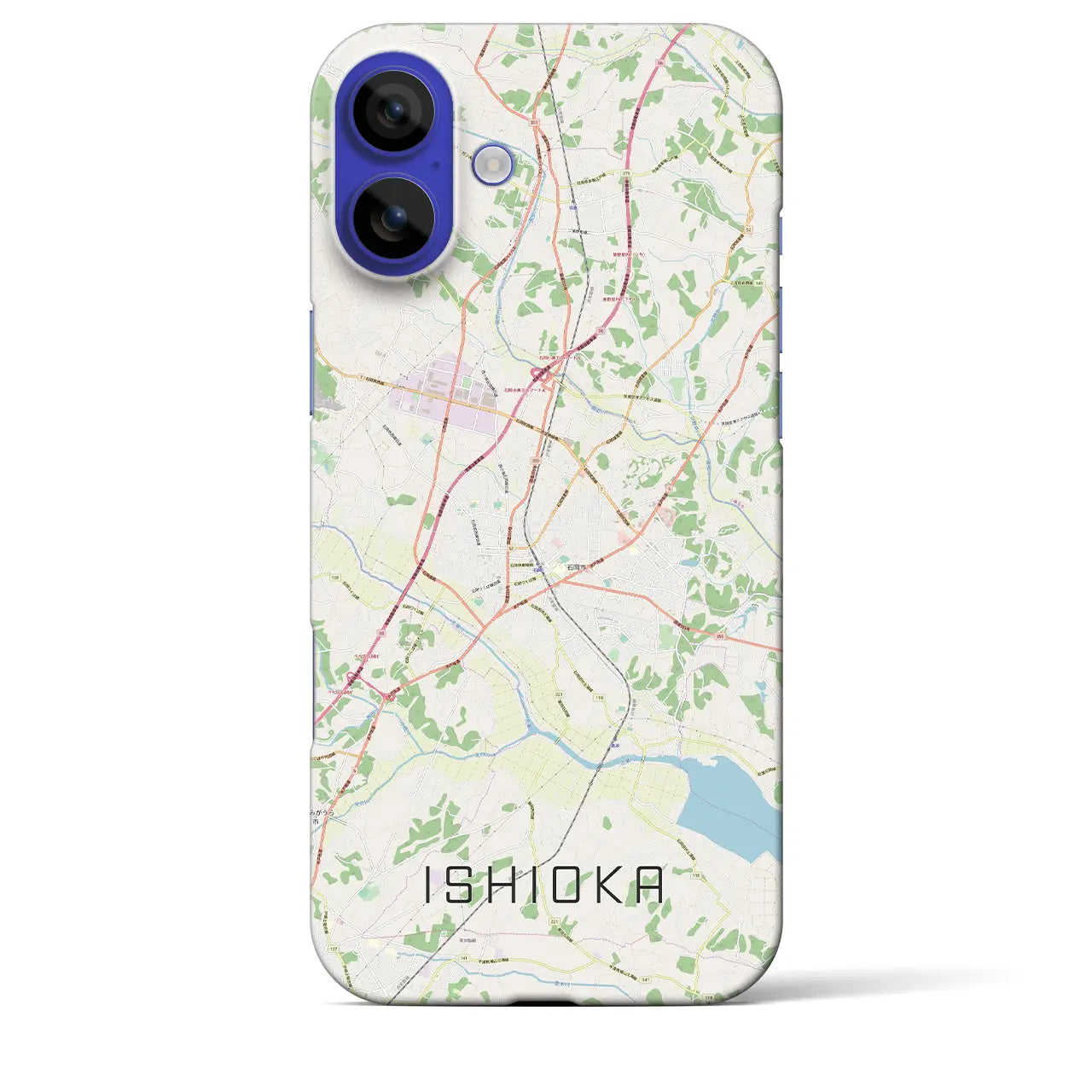 【石岡(茨城県)】地図柄iPhoneケース(バックカバータイプ)ナチュラル・iPhone 16 Pro Max 用