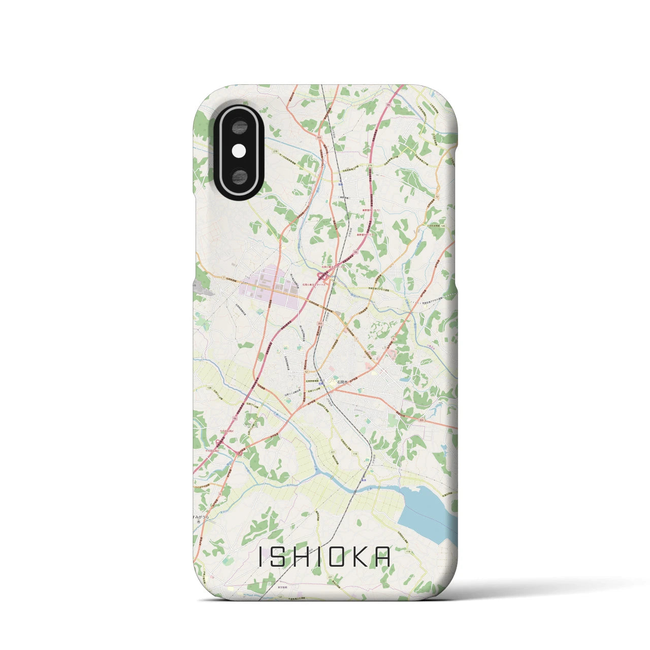 【石岡(茨城県)】地図柄iPhoneケース(バックカバータイプ)