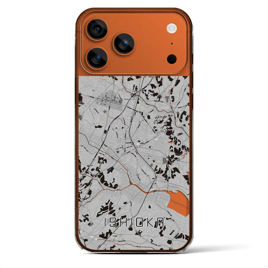 【石岡(茨城県)】地図柄iPhoneケース(クリアタイプ)