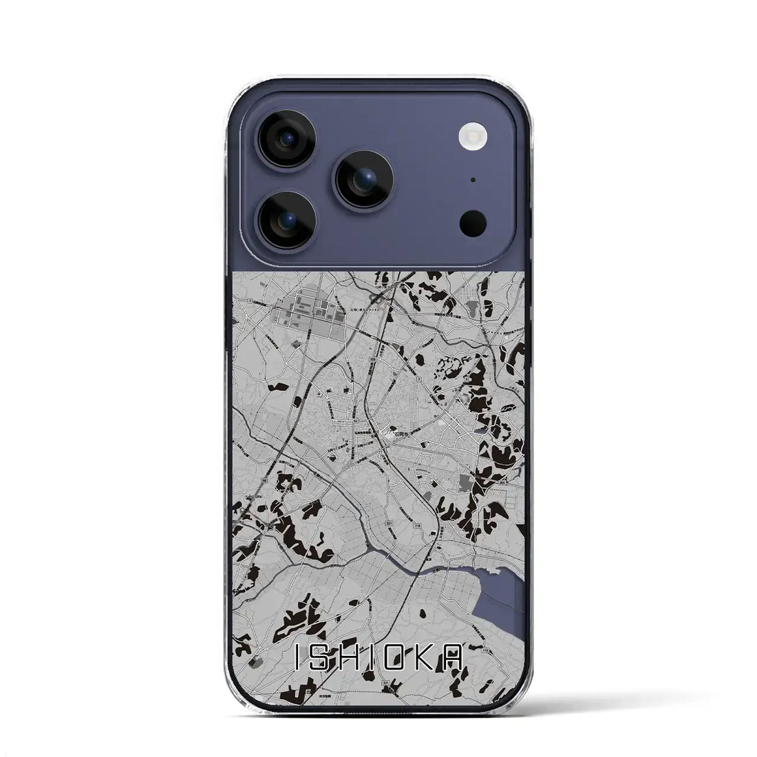 【石岡(茨城県)】地図柄iPhoneケース(クリアタイプ)