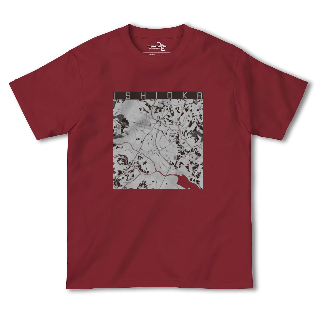 【石岡(茨城県)】地図柄ヘビーウェイトTシャツ