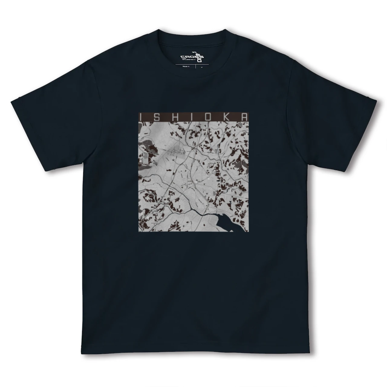【石岡(茨城県)】地図柄ヘビーウェイトTシャツ